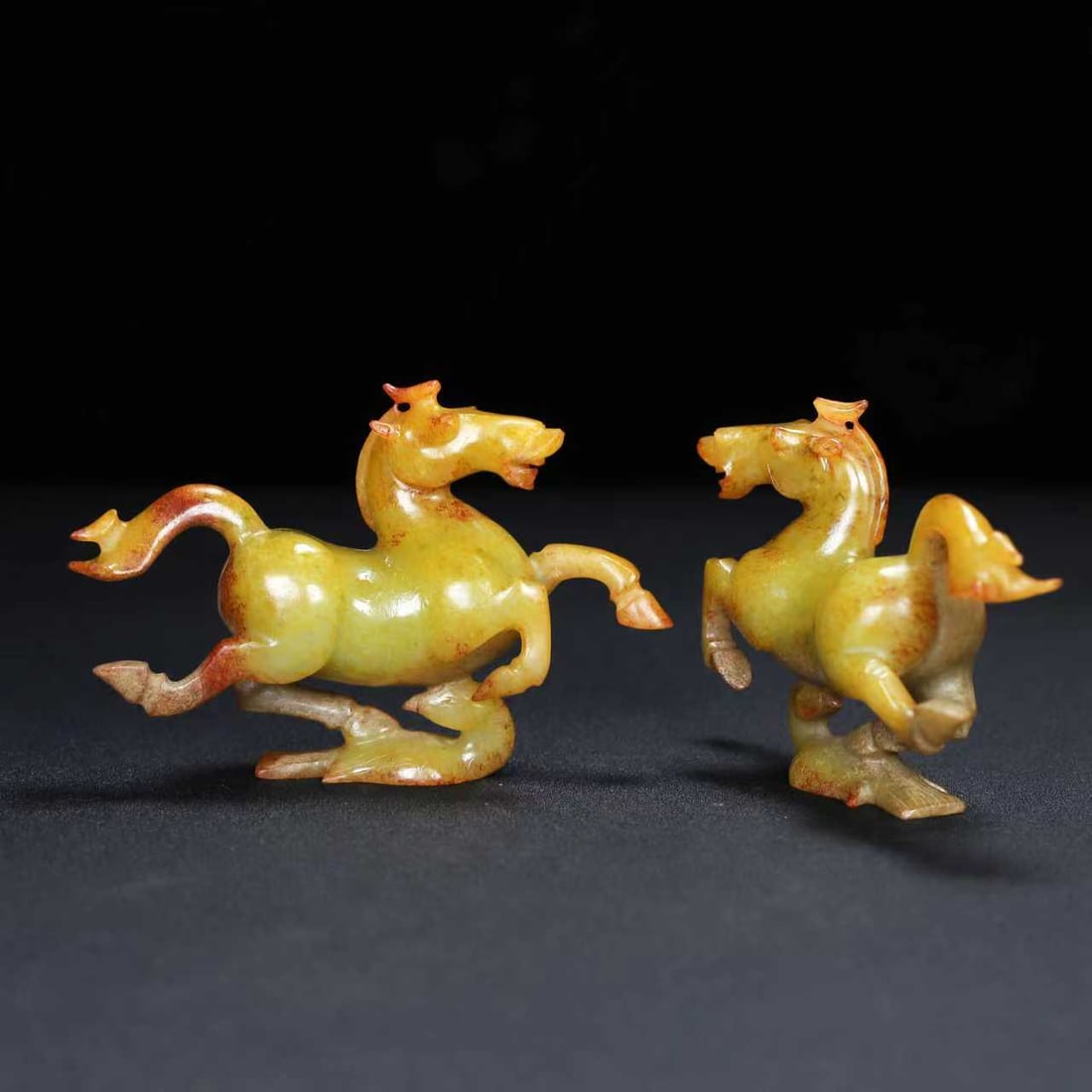 A Pair Hetian Jade Horse & Swallow Statue - 3