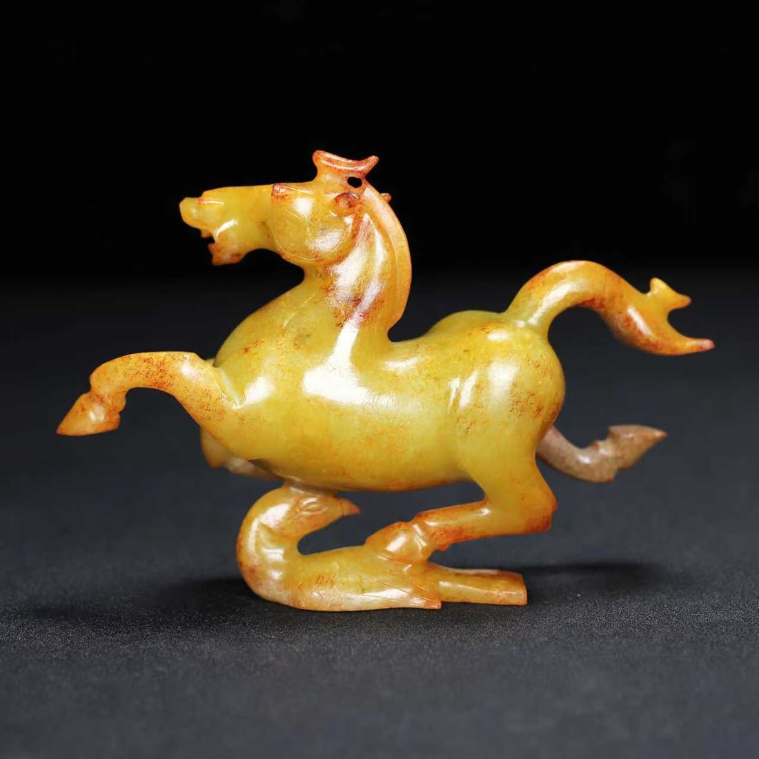 A Pair Hetian Jade Horse & Swallow Statue - 6