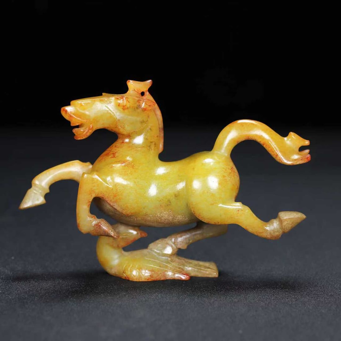 A Pair Hetian Jade Horse & Swallow Statue - 7