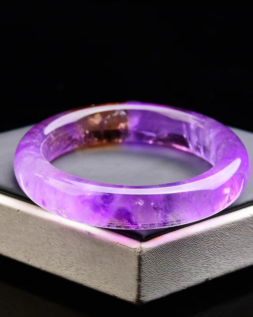 Inside Diameter 54mm Amethyst Bracelet with Certificate - 2