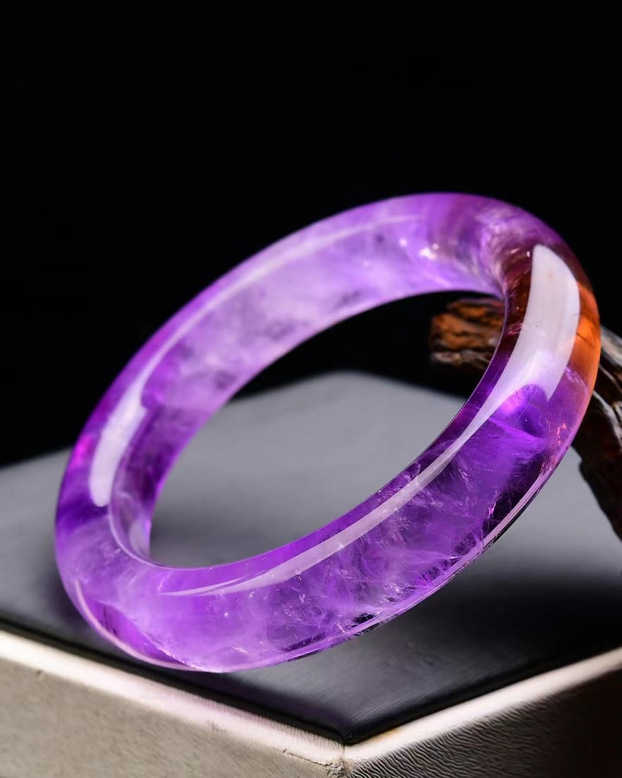 Inside Diameter 54mm Amethyst Bracelet with Certificate - 4