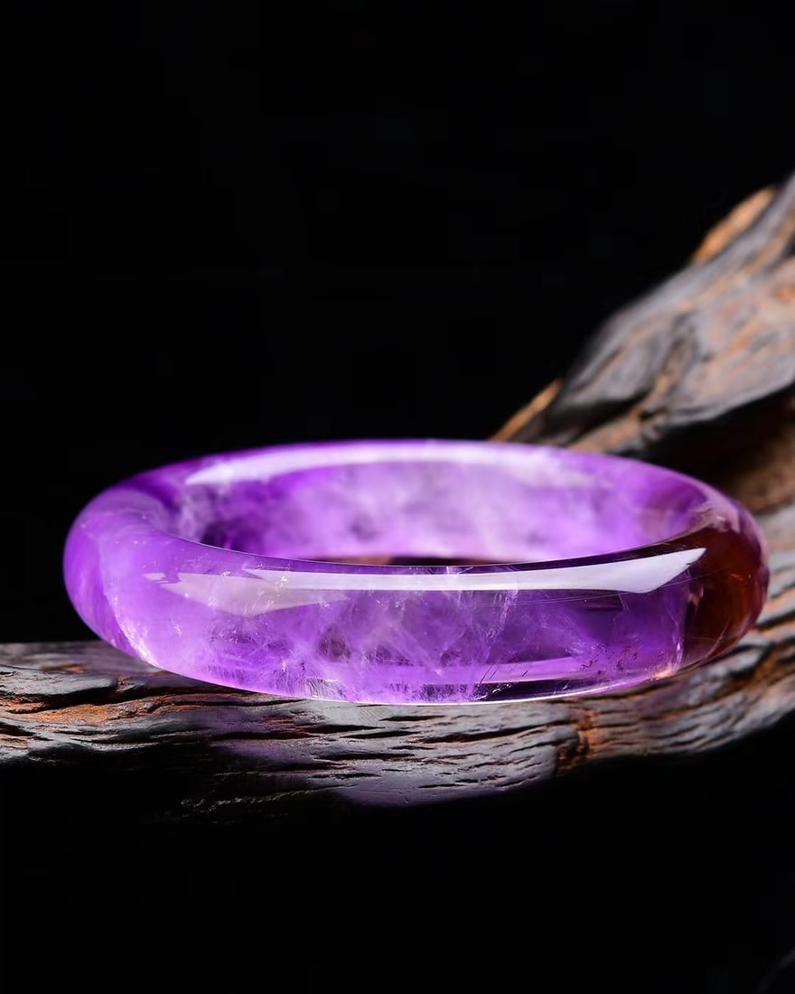 Inside Diameter 54mm Amethyst Bracelet with Certificate - 5