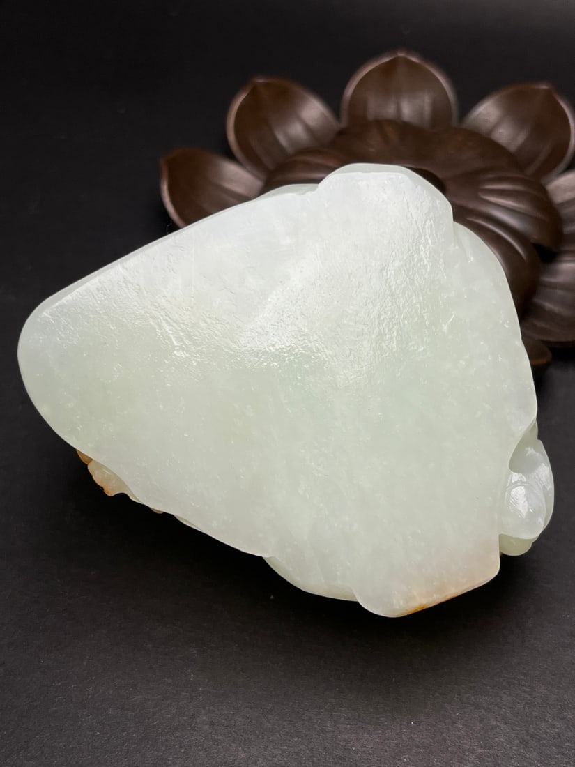 Hetian Jade Hand-Carved Deer,Plum blossom Brush Washer - 6