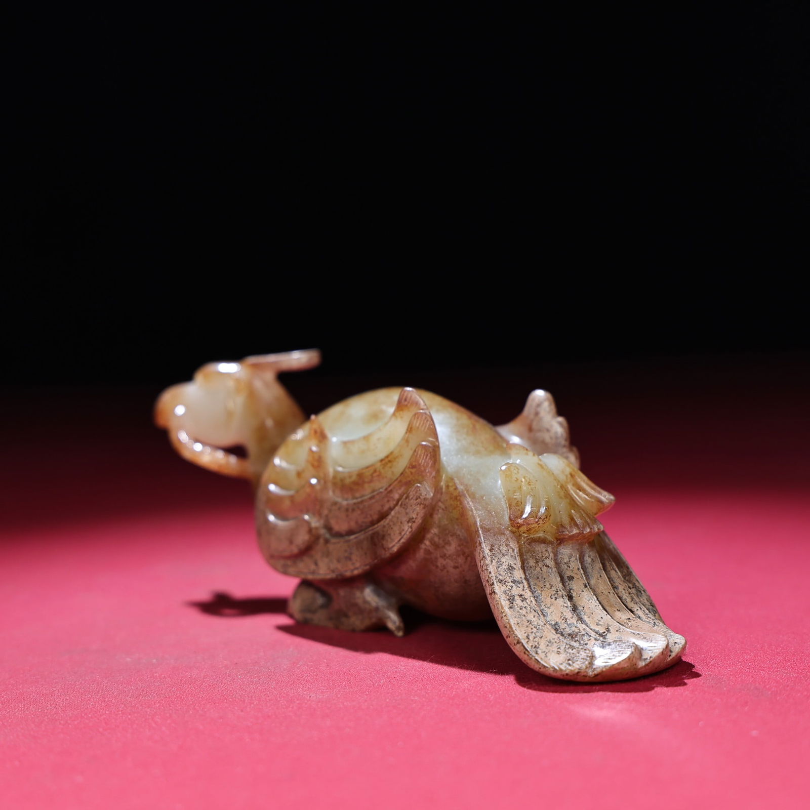 Hetian Jade Phoenix Bird Statue - 2