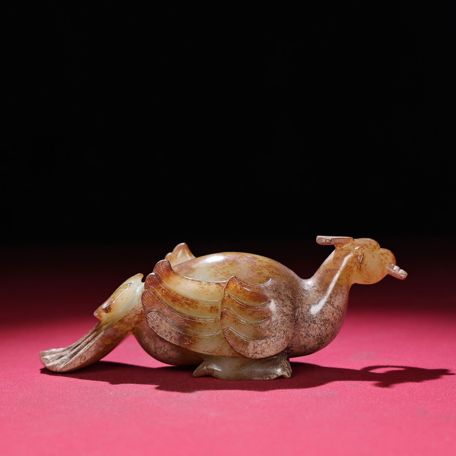 Hetian Jade Phoenix Bird Statue - 3