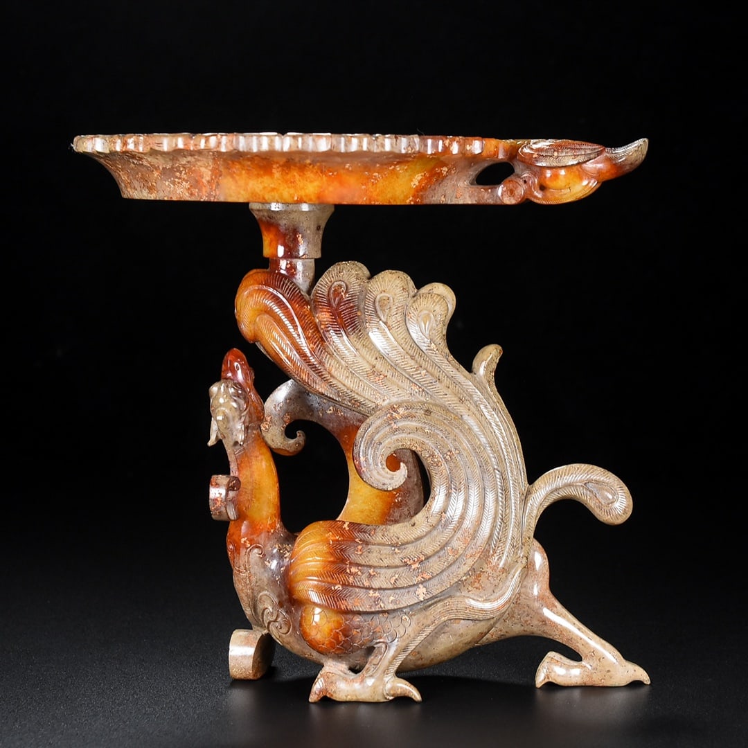 Hetian Jade Phoenix Candlestick - 4