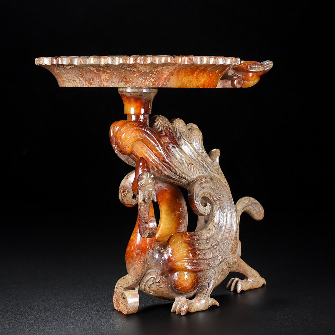 Hetian Jade Phoenix Candlestick - 5