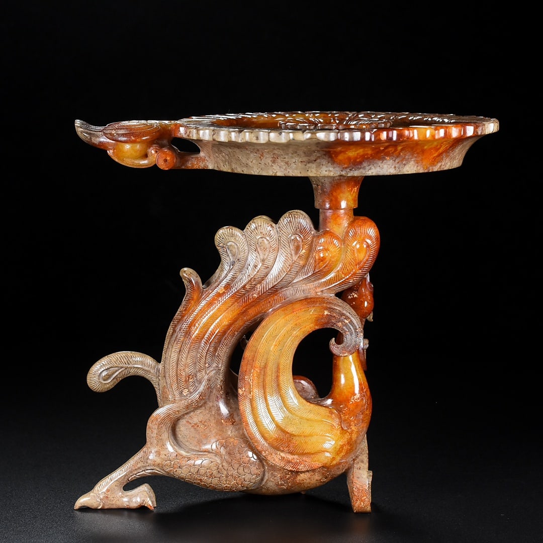 Hetian Jade Phoenix Candlestick - 7
