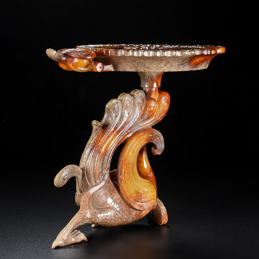 Hetian Jade Phoenix Candlestick - 9