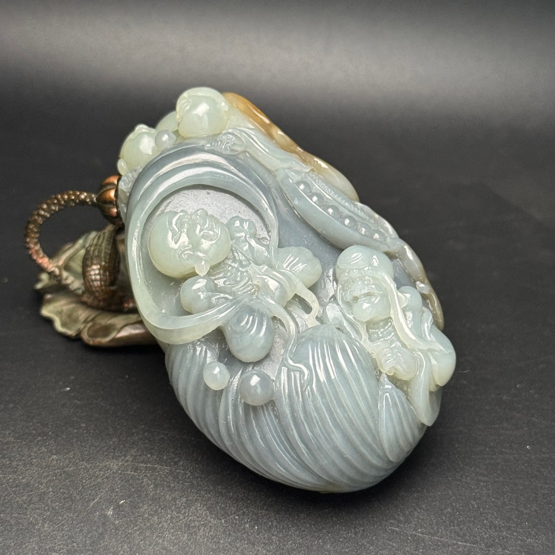 Hetian Jade Hand-Carved Buddhism Arhat Pendant - 3