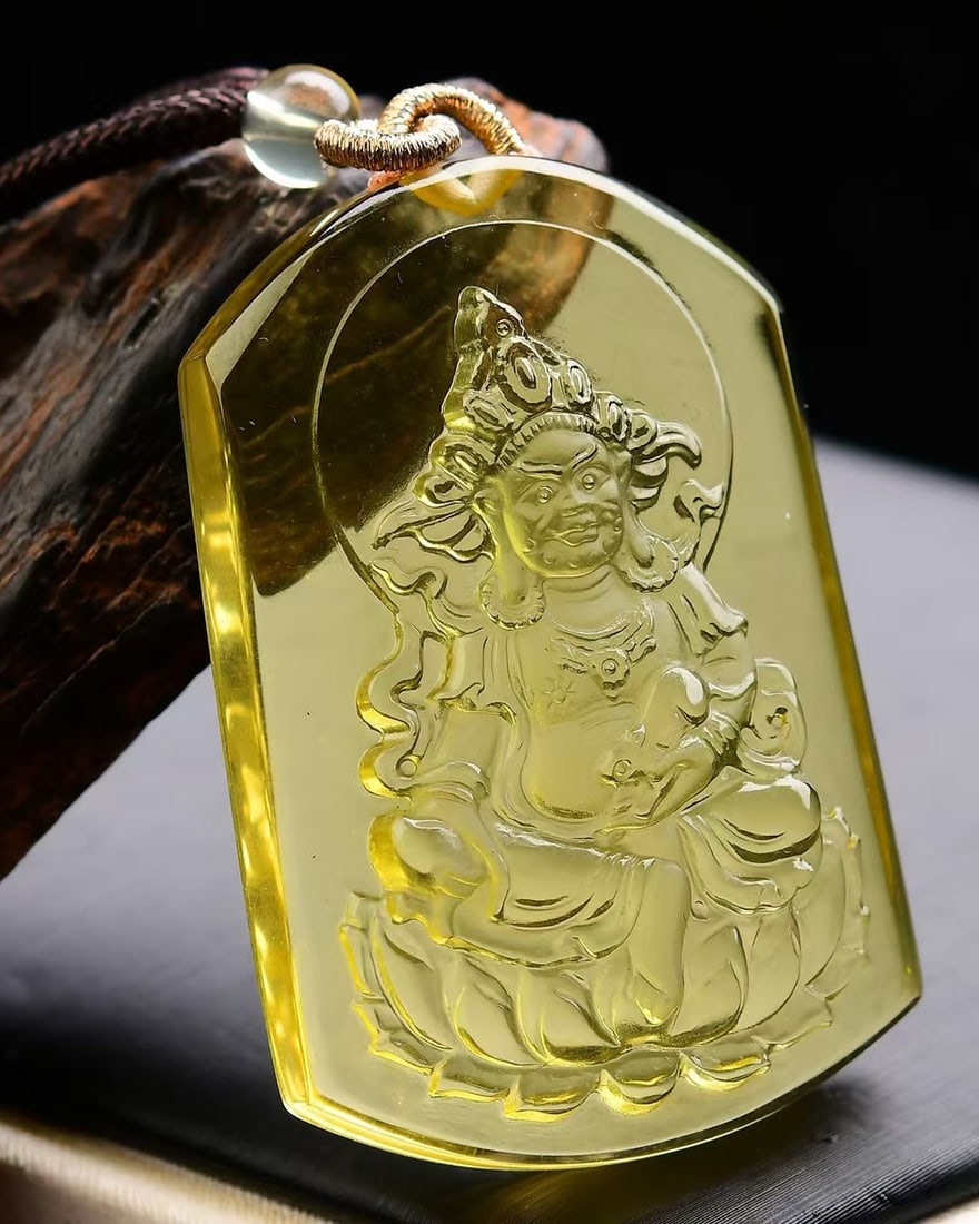 Yellow Crystal Pendant - Yellow Jambhala (1 of 6)