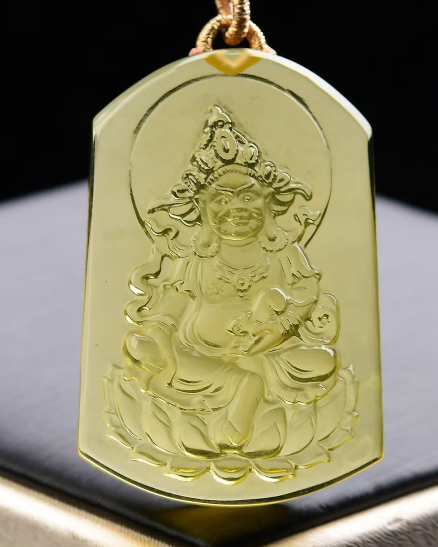 Yellow Crystal Pendant - Yellow Jambhala - 3