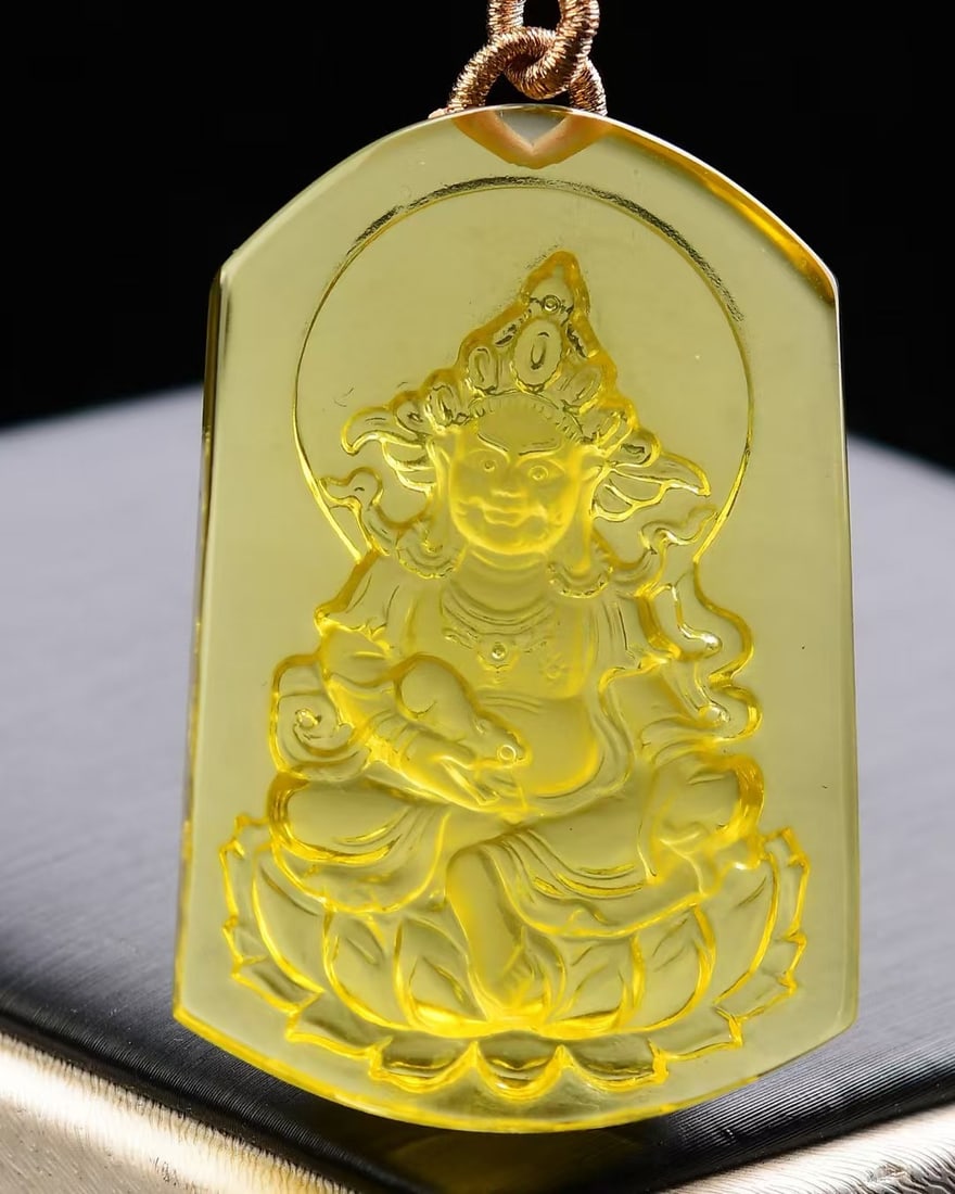 Yellow Crystal Pendant - Yellow Jambhala - 4