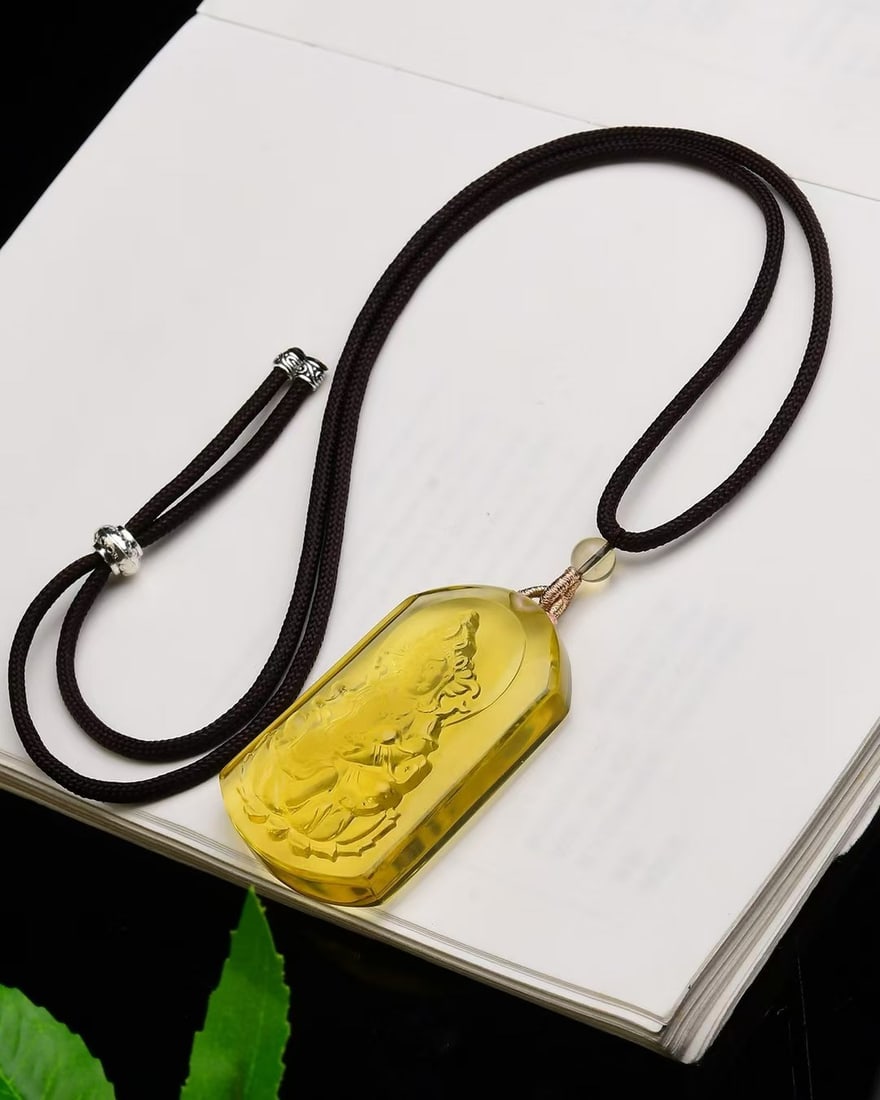 Yellow Crystal Pendant - Yellow Jambhala - 5