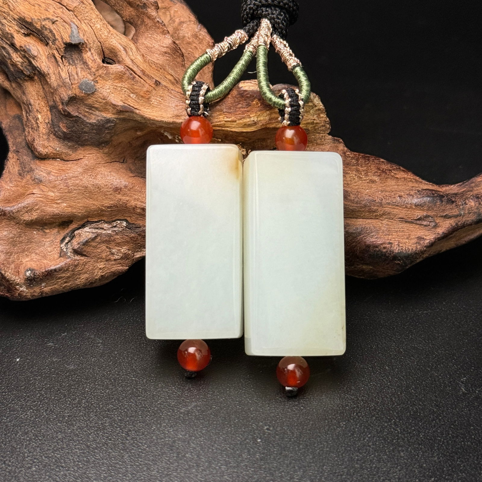 A Pair Hetian Jade Pendant - 2