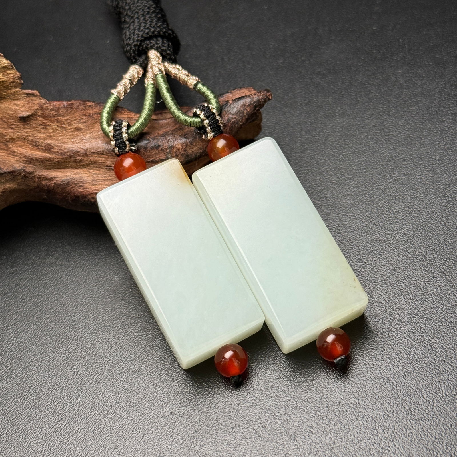 A Pair Hetian Jade Pendant - 3