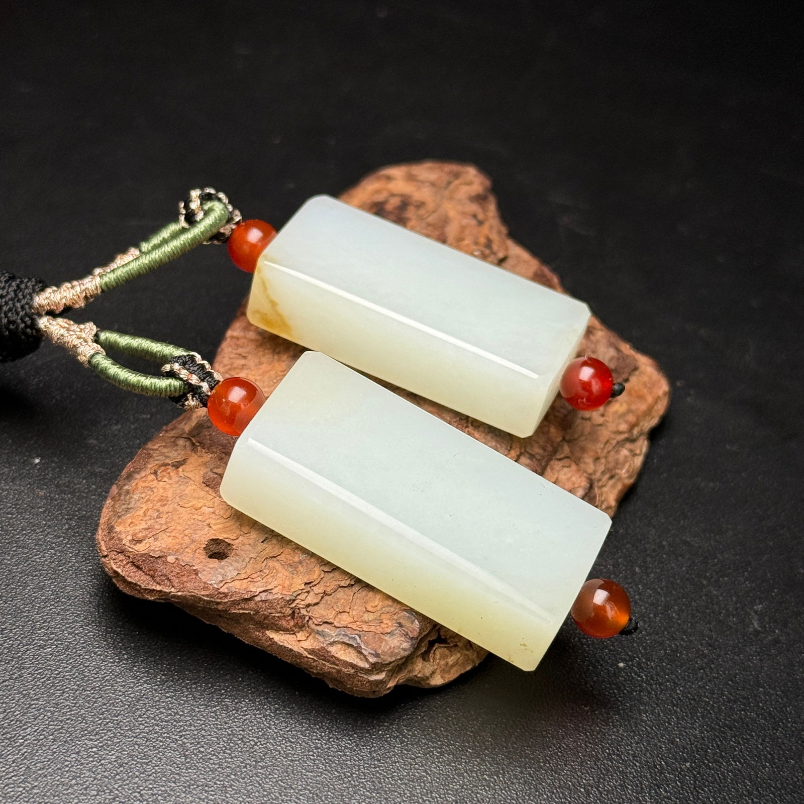 A Pair Hetian Jade Pendant - 5