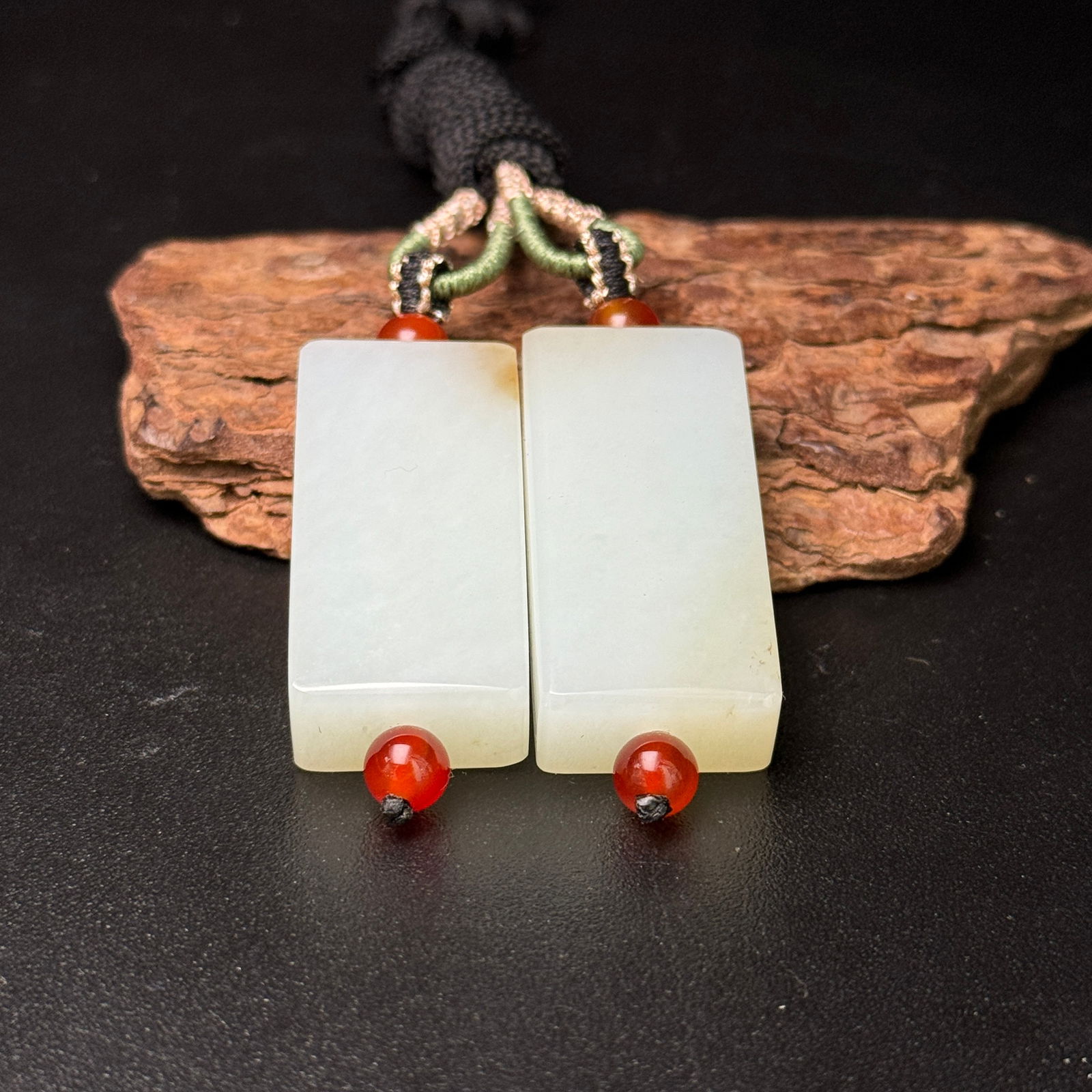 A Pair Hetian Jade Pendant - 6