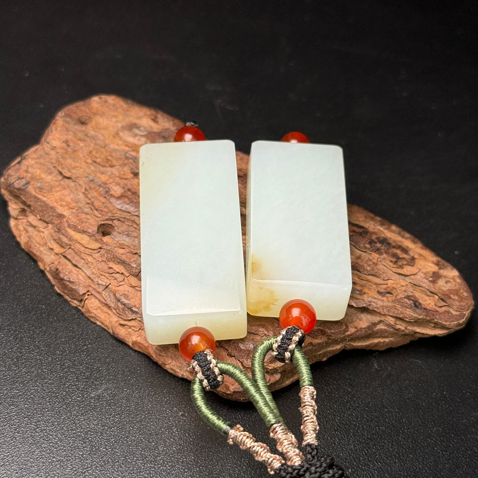 A Pair Hetian Jade Pendant - 7