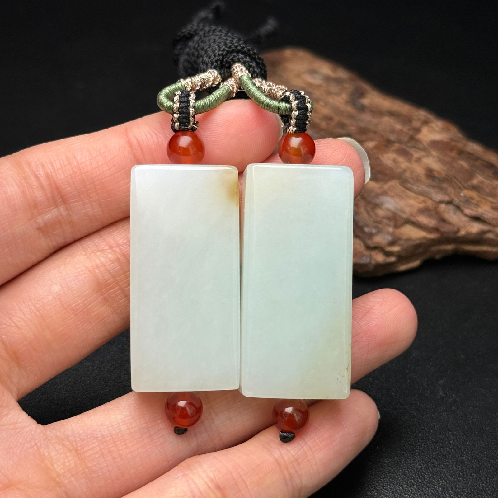 A Pair Hetian Jade Pendant - 9