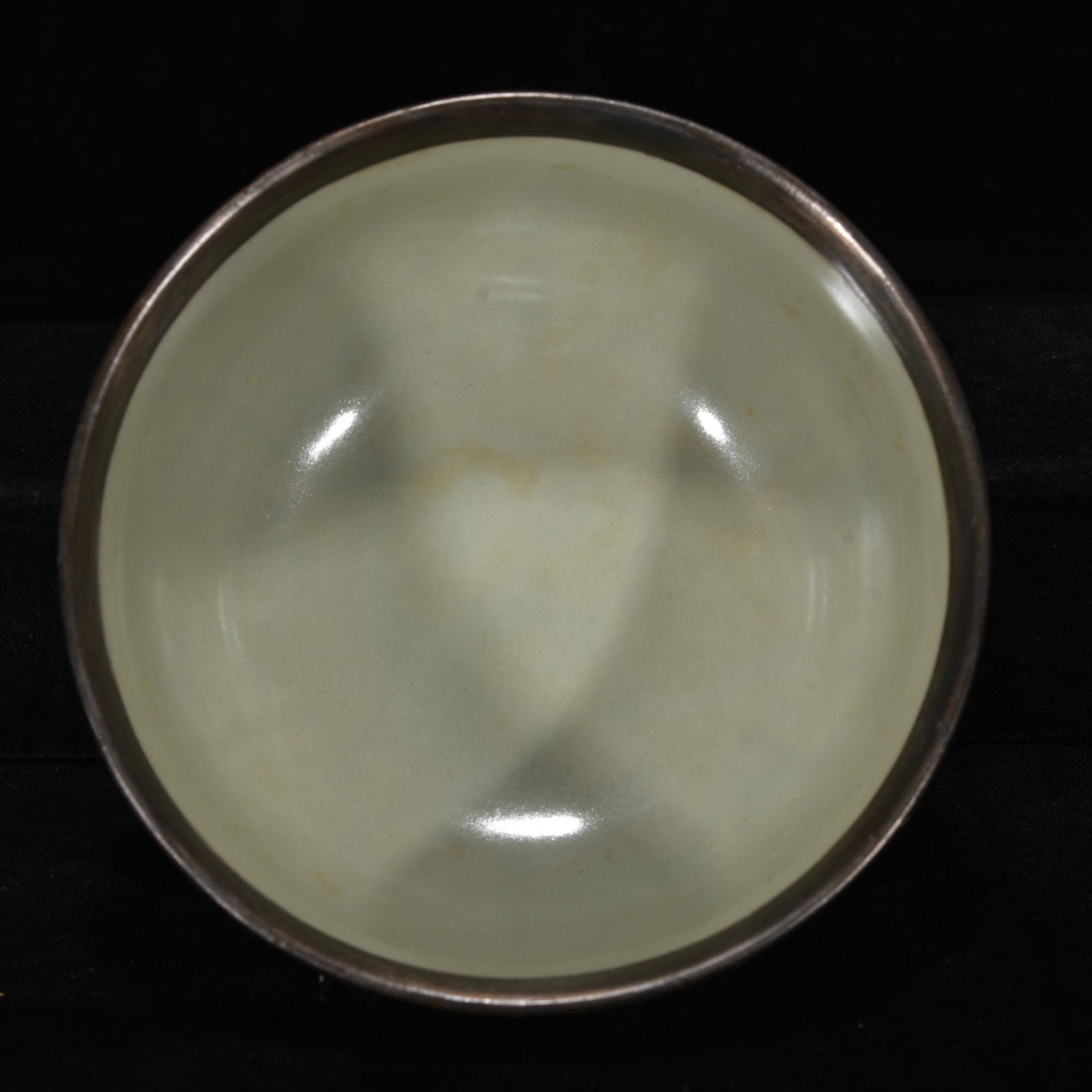 A Pair Inlay Silver Edge Ru Kiln Porcelain Bowl - 12