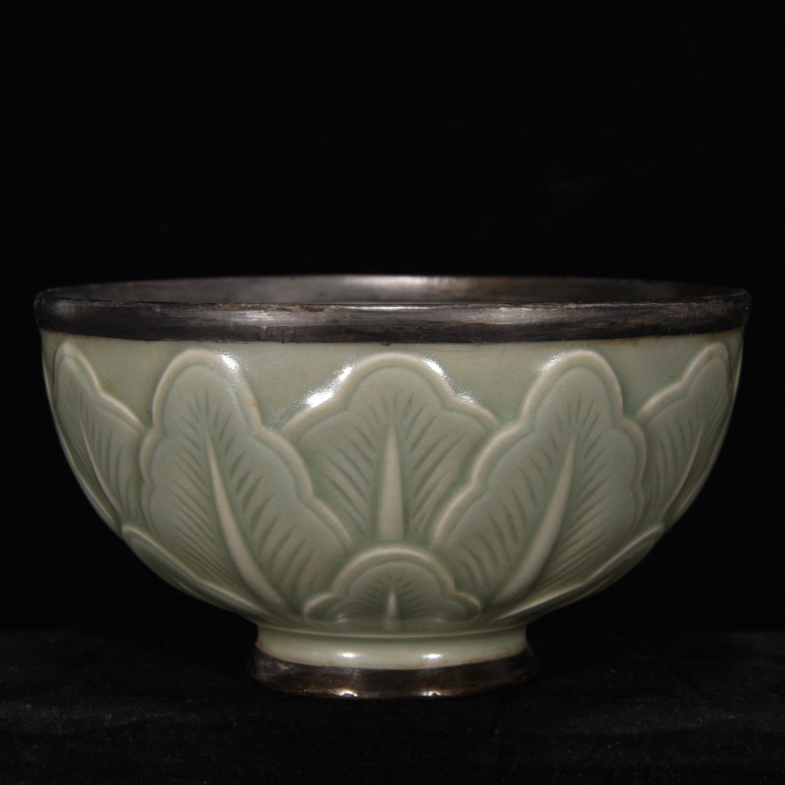 A Pair Inlay Silver Edge Ru Kiln Porcelain Bowl - 2