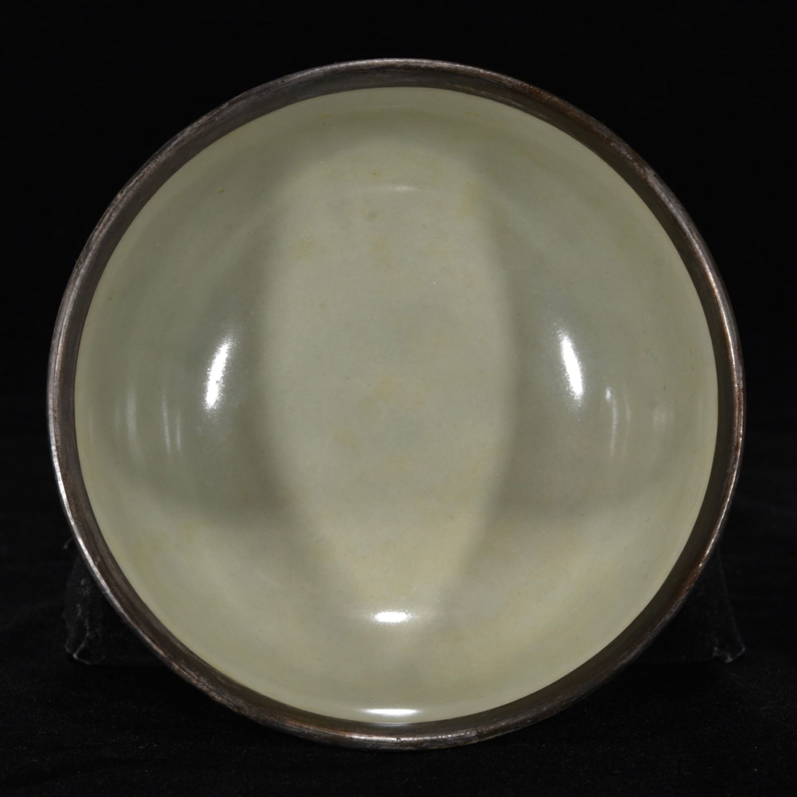 A Pair Inlay Silver Edge Ru Kiln Porcelain Bowl - 3