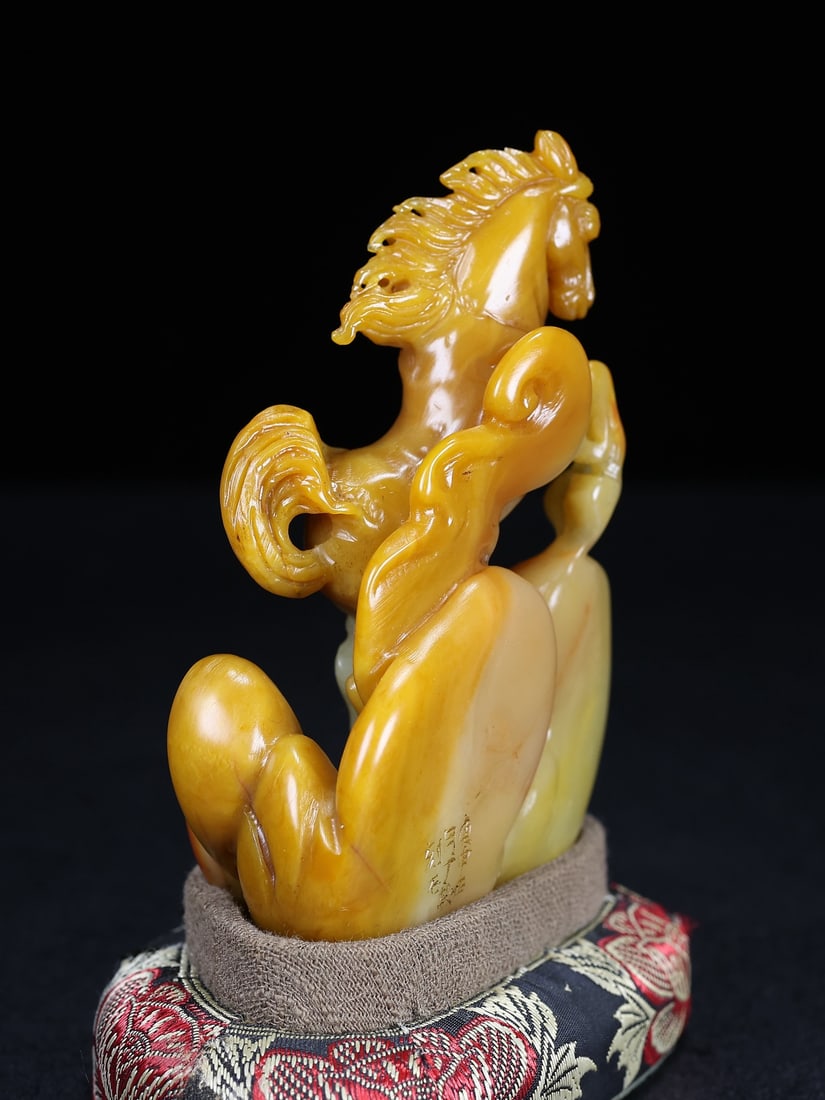 Shoushan Soapstone Hand-Carved Horse Seal/Stamp Statue - 5