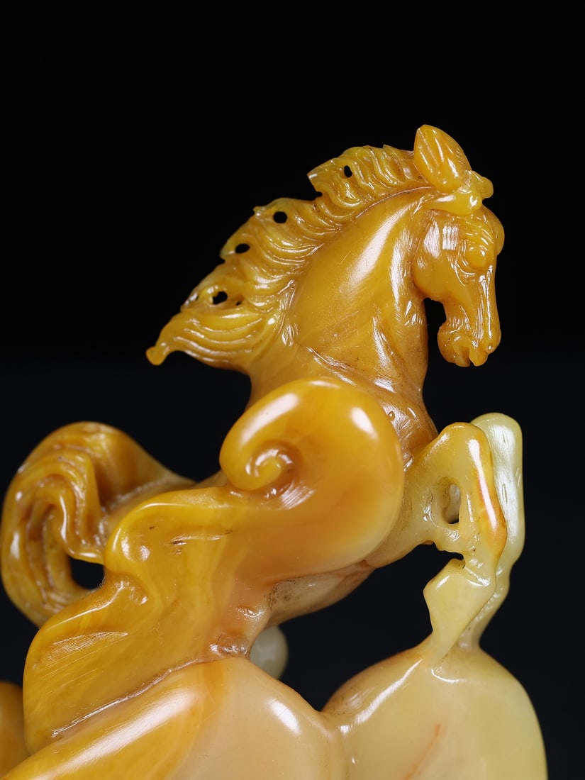 Shoushan Soapstone Hand-Carved Horse Seal/Stamp Statue - 9