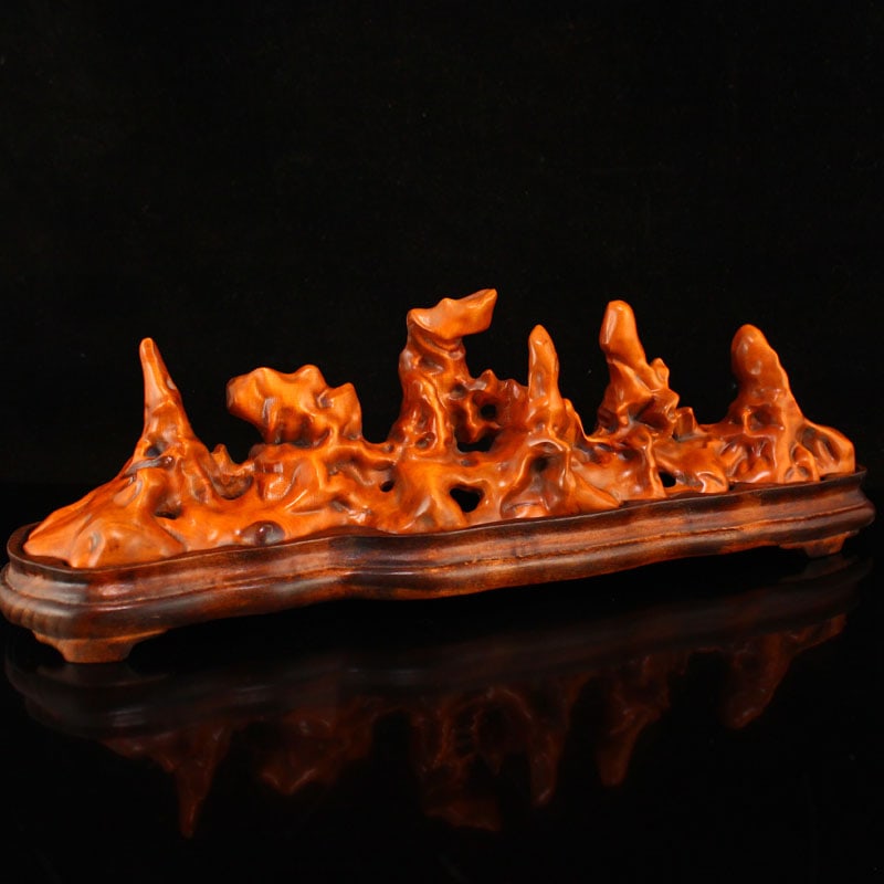 Boxwood Wood Incense Burner Statue - 4