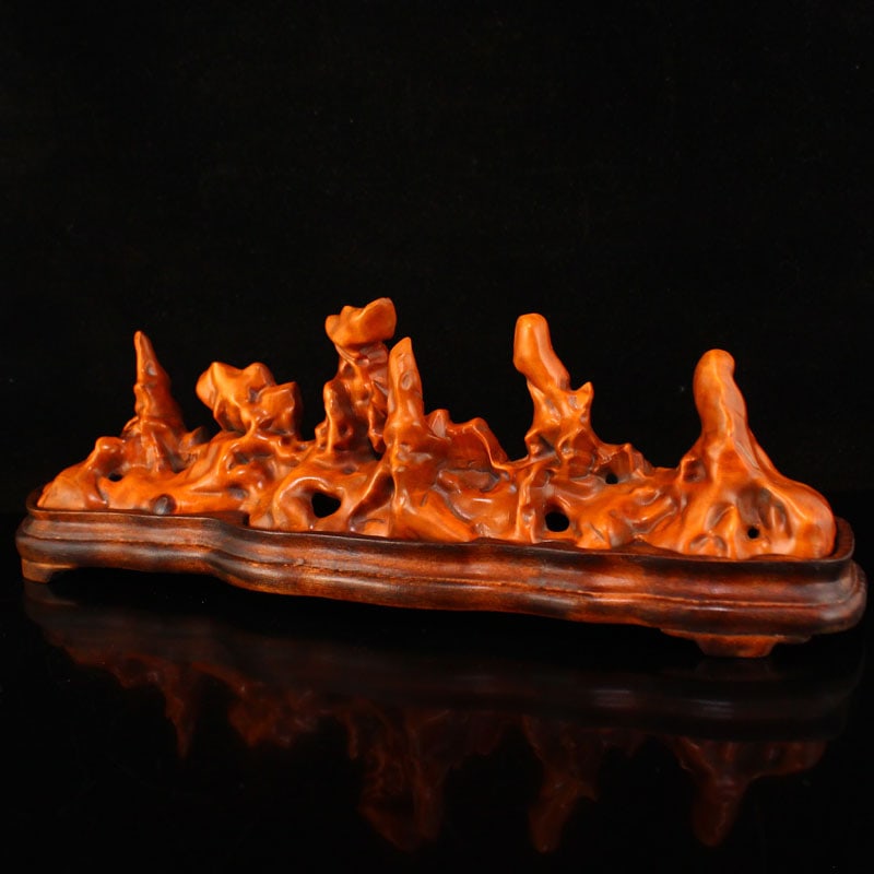 Boxwood Wood Incense Burner Statue - 5