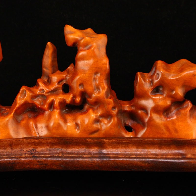 Boxwood Wood Incense Burner Statue - 7