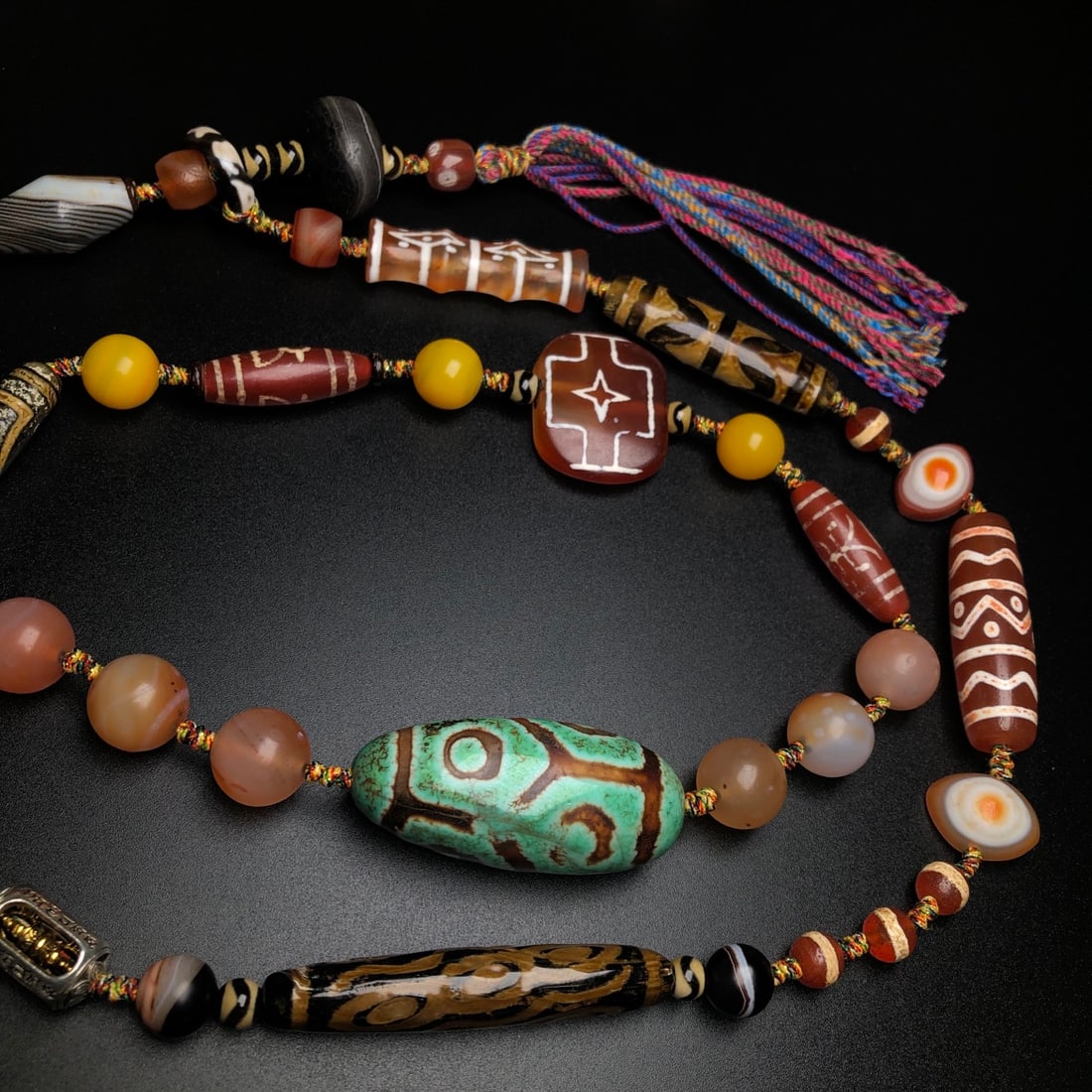 Hand knitting Tibetan DZI Agate Necklace - 4