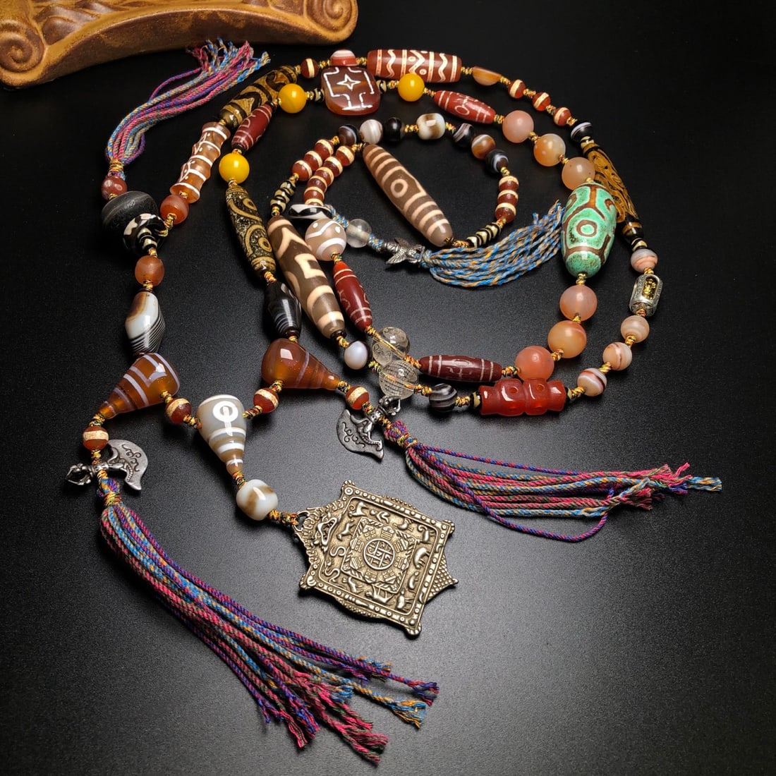 Hand knitting Tibetan DZI Agate Necklace - 5