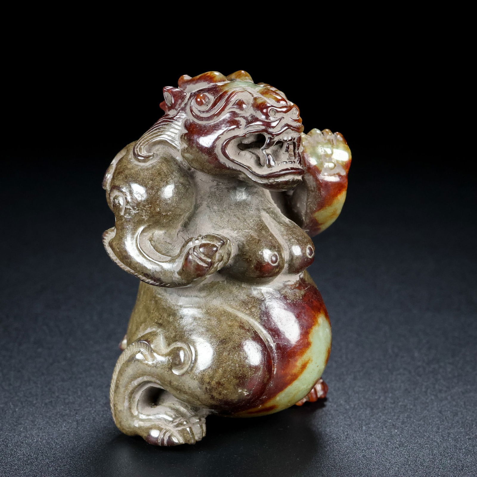 Hetian Jade Statue - Bear,Old - 4