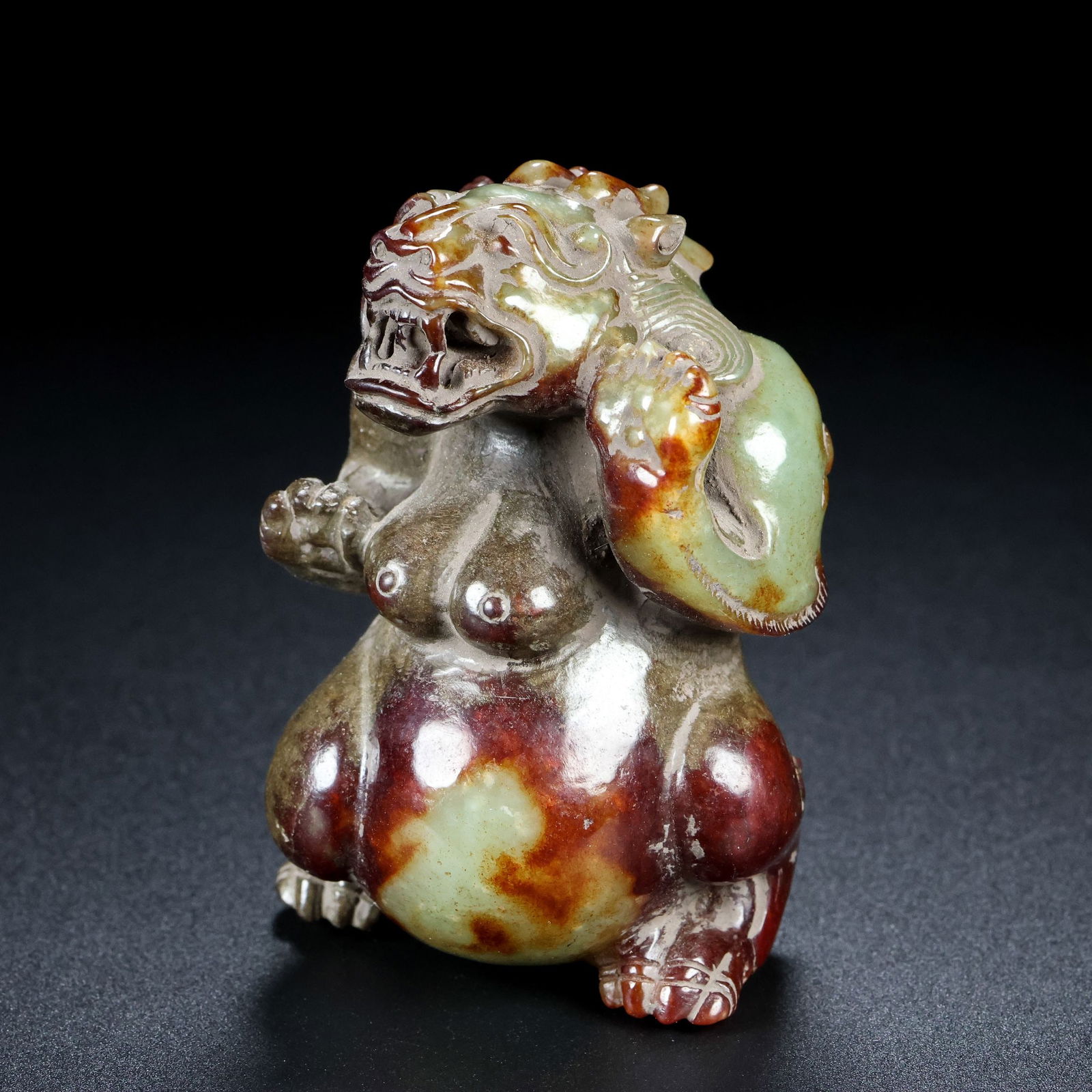 Hetian Jade Statue - Bear,Old - 5