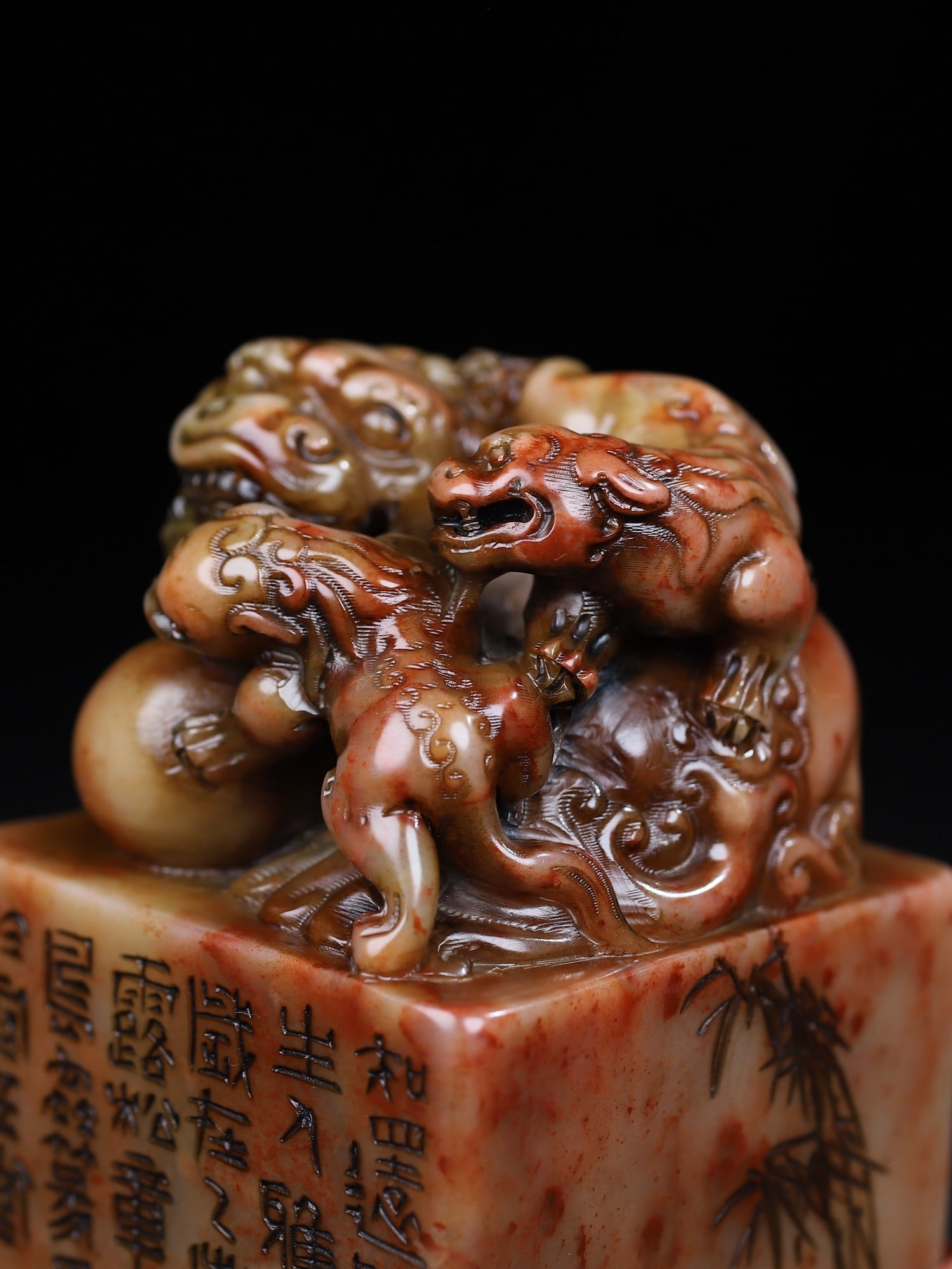 Shoushan Soapstone Hand-Carved Seal/Stamp Fortune Lion - 5