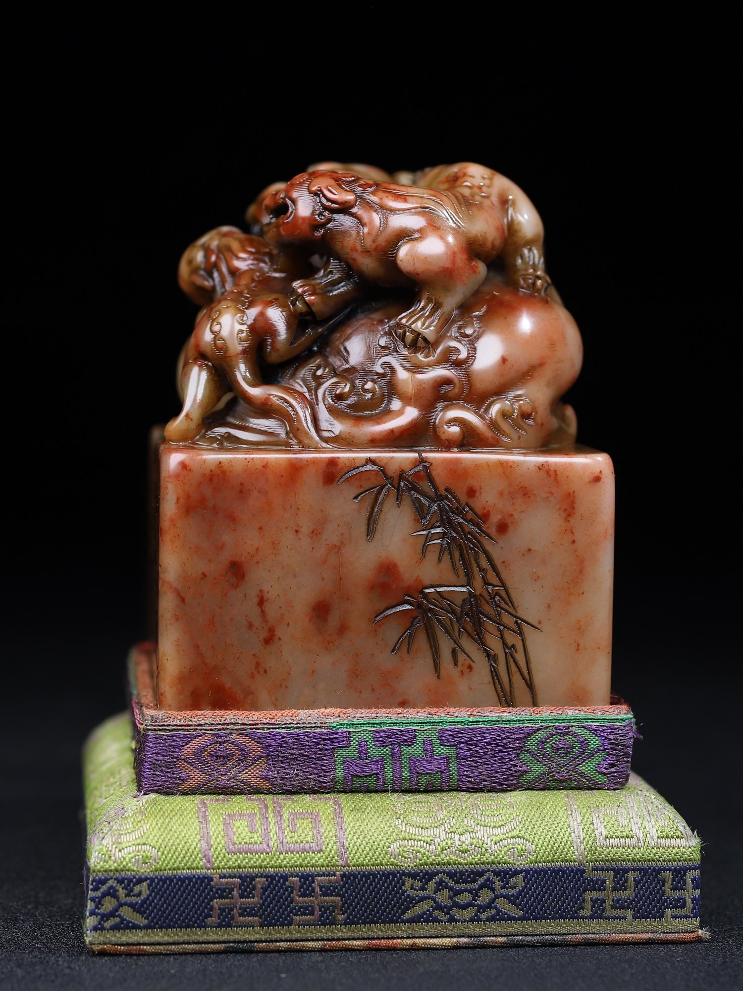 Shoushan Soapstone Hand-Carved Seal/Stamp Fortune Lion - 7