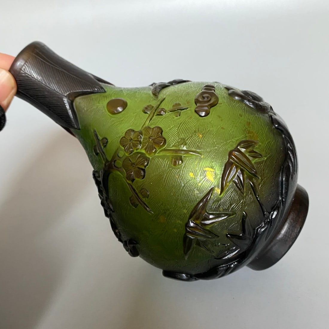 Peking Glass Vase - Flower,Bird - 6