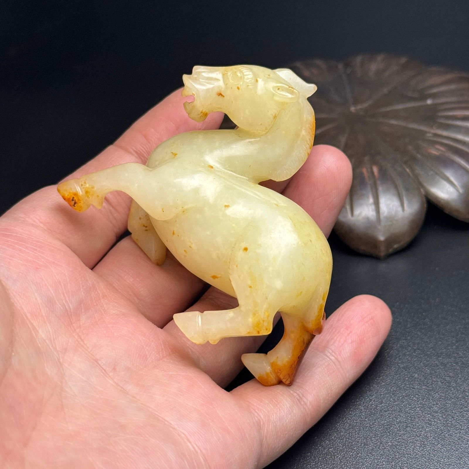 Hetian Jade Statue - Horse,Old - 8