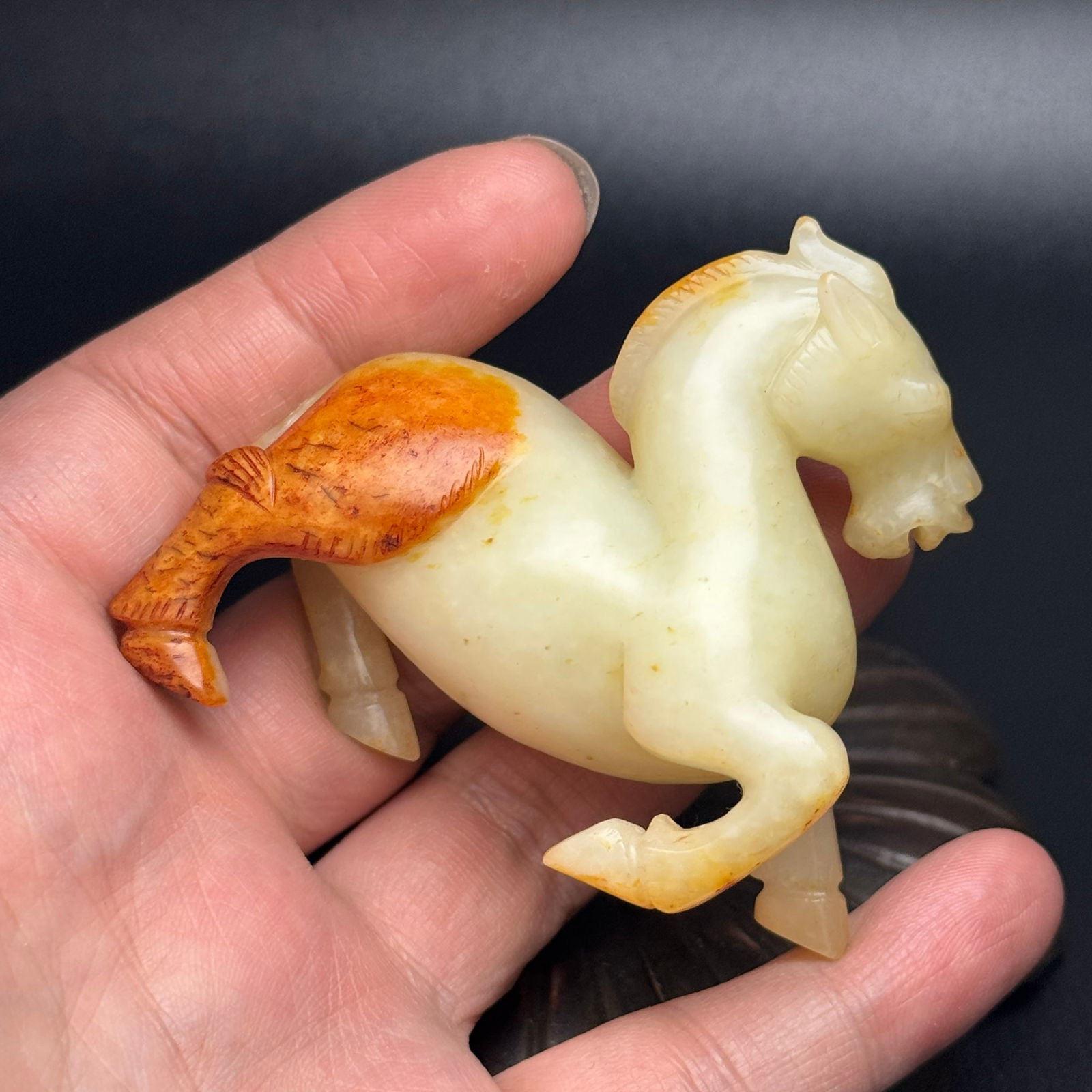 Hetian Jade Statue - Horse,Old - 9