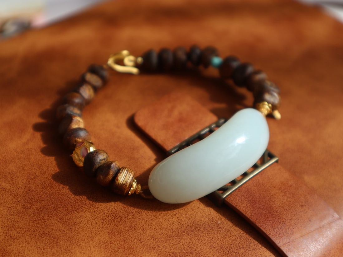 Chenxiang Wood,Hetian Jade Bracelet - 3