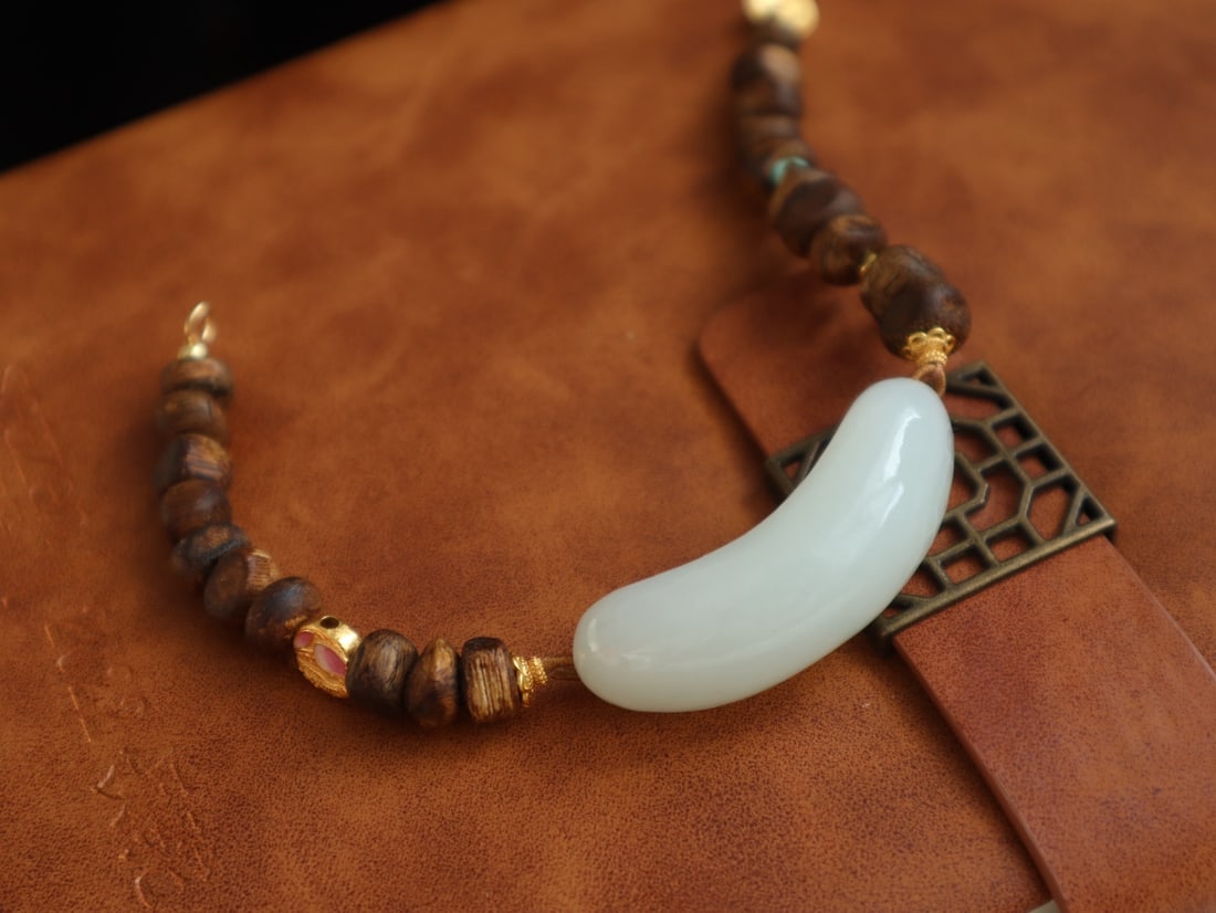 Chenxiang Wood,Hetian Jade Bracelet - 6