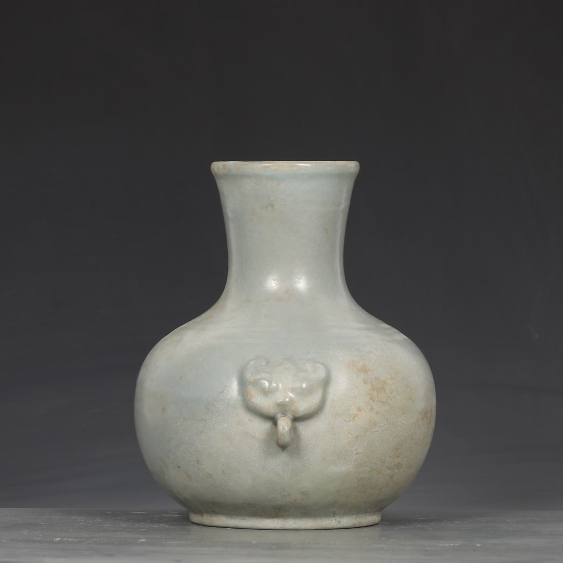 Ru Kiln Sky Blue Glaze Porcelain Vase w Box - 6