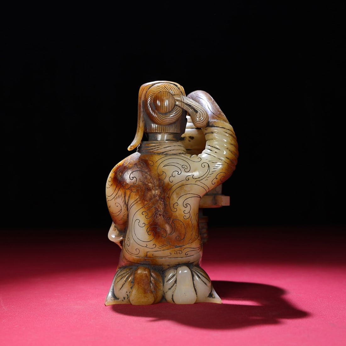 Hetian Jade Figure Statue - Palace lantern,Old - 8