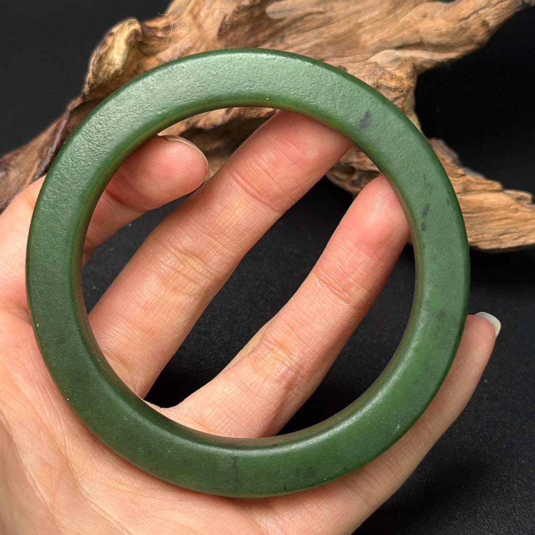 Inside Diameter 60mm Hetian Jade Bracelet - 8
