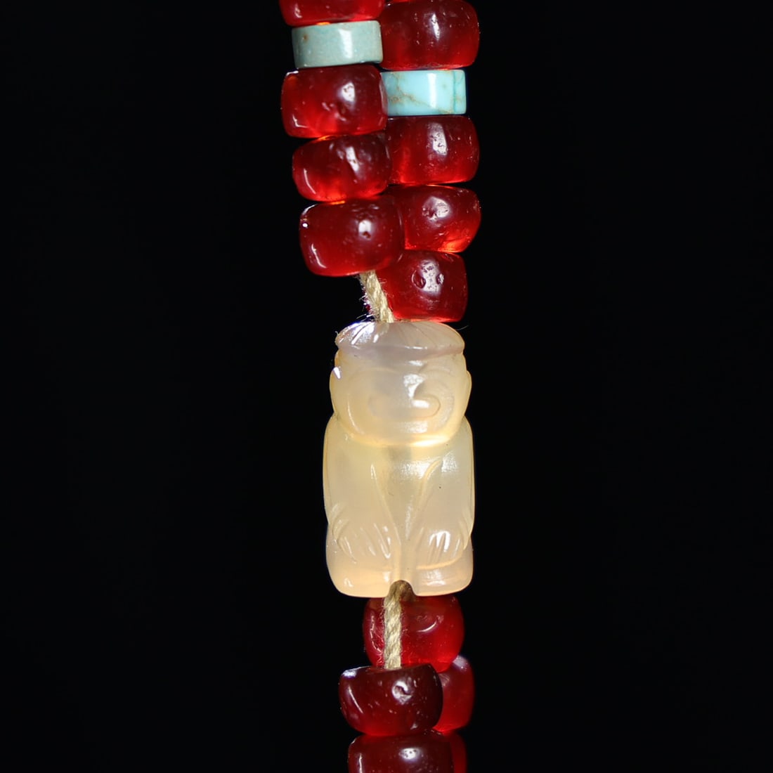 Hand knitting Red Agate,Hetian Jade,Turquoise Chain - 4
