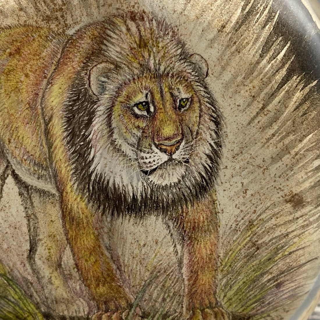 Peking Glass Inside Painting Lion Design Snuff Bottle - 3