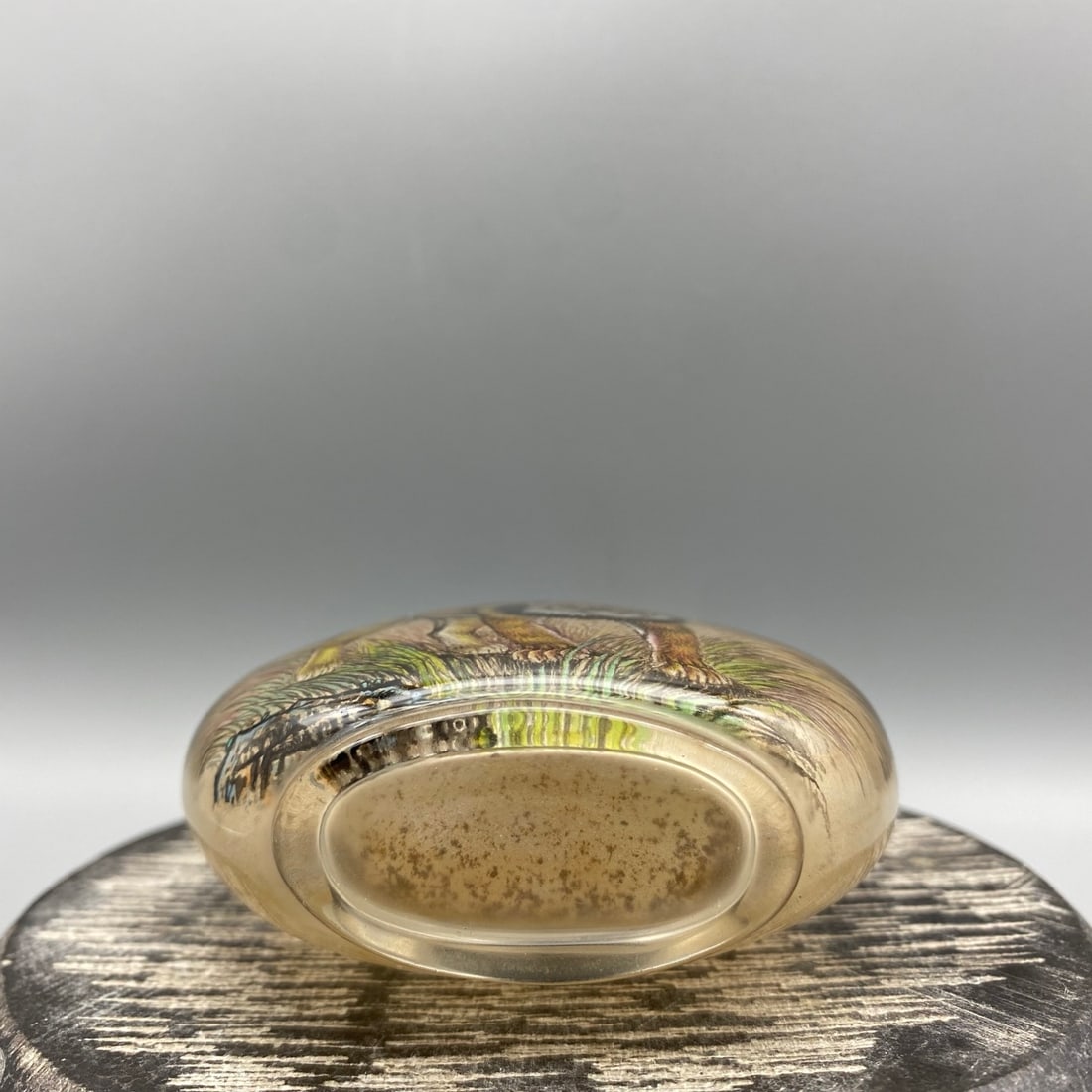 Peking Glass Inside Painting Lion Design Snuff Bottle - 9