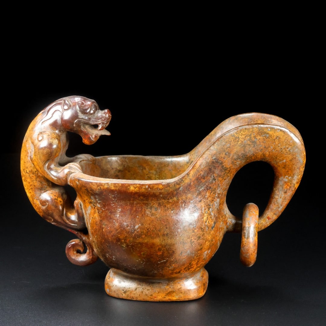 Hetian Jade Wine Cup - Dragon - 4